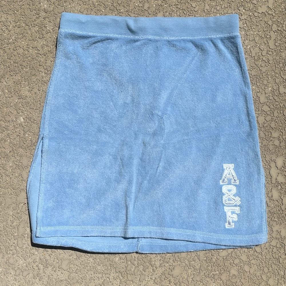 Vintage Y2K Abercrombie & Fitch Terry Cloth Skirt Blue XS Bella Twilight